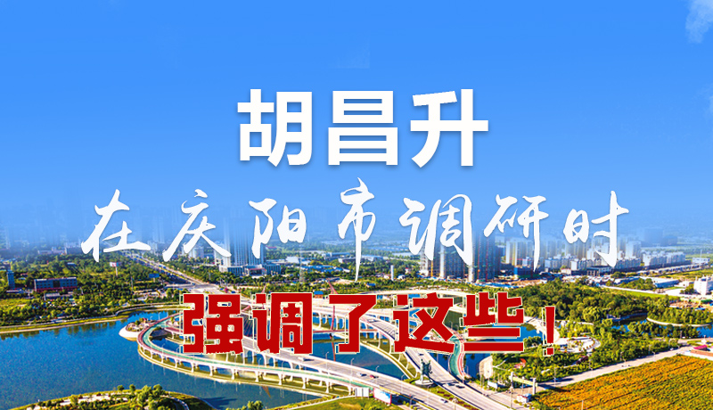 圖解|胡昌升在慶陽市調(diào)研時強調(diào)了這些！