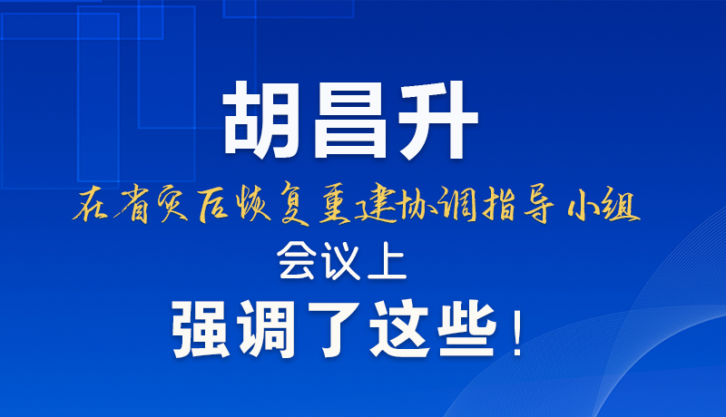 圖解|胡昌升在省災(zāi)后恢復(fù)重建協(xié)調(diào)指導(dǎo)小組會議上強(qiáng)調(diào)了這些！