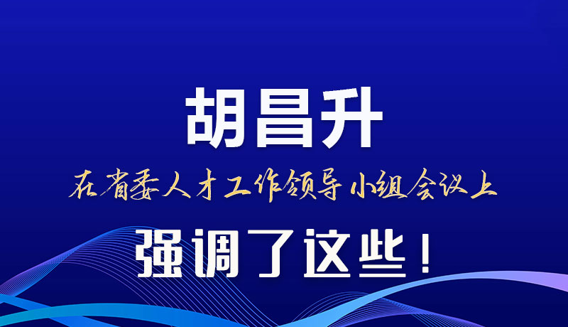 圖解|胡昌升在省委人才工作領導小組會議上強調了這些！
