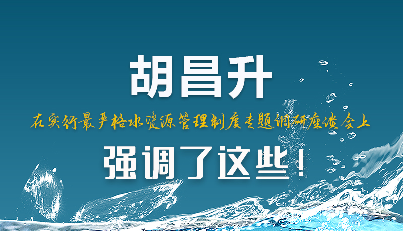 圖解|胡昌升在實行最嚴格水資源管理制度專題調(diào)研座談會上強調(diào)了這些！
