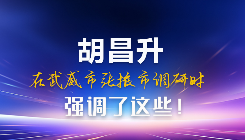 圖解|胡昌升在武威市張掖市調(diào)研時(shí)強(qiáng)調(diào)這些！